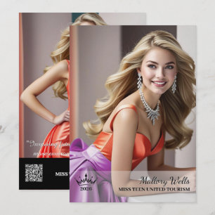 Cartão De Festividades Placa Autografada Pageant Crown Ultimate