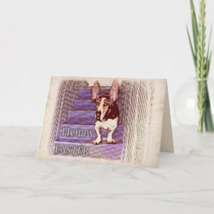 Cartão De Festividades Placa basset de Páscoa