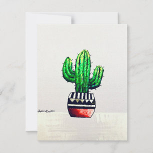 Cartão De Festividades Placa Cactus