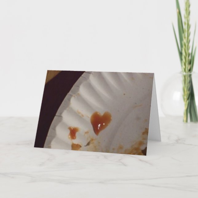 Cartão De Festividades Placa cardíaca do Ketchup (Frente)