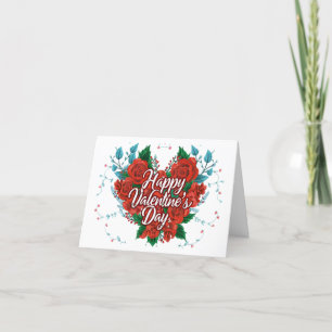 Cartão De Festividades Placa Cardíaca Floral Rosa Pulverizada feliz dia d