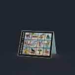 Cartão De Festividades Placa Chanukah de Doze Tribos<br><div class="desc">Ilustrações gráficas das doze tribos de Israel e da menorah atrás. Acelere este feriado e envie uma mensagem de paz e alegria.</div>