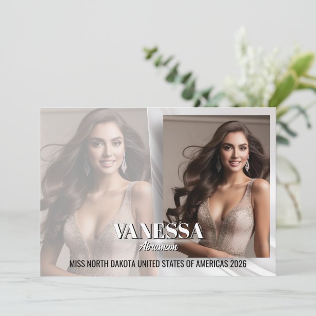 Cartão De Festividades Placa Comp Autografo Pageant Fade Elegante (Em pé/Frente)
