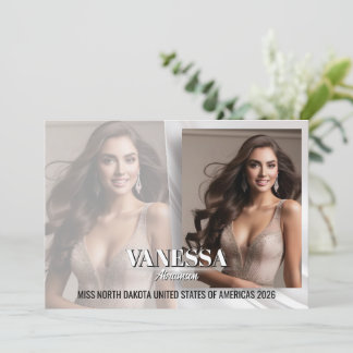 Cartão De Festividades Placa Comp Autografo Pageant Fade Elegante