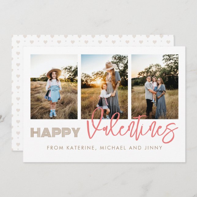 Cartão De Festividades Placa da Família de Colagem de Fotografias para Di (Frente/Verso)