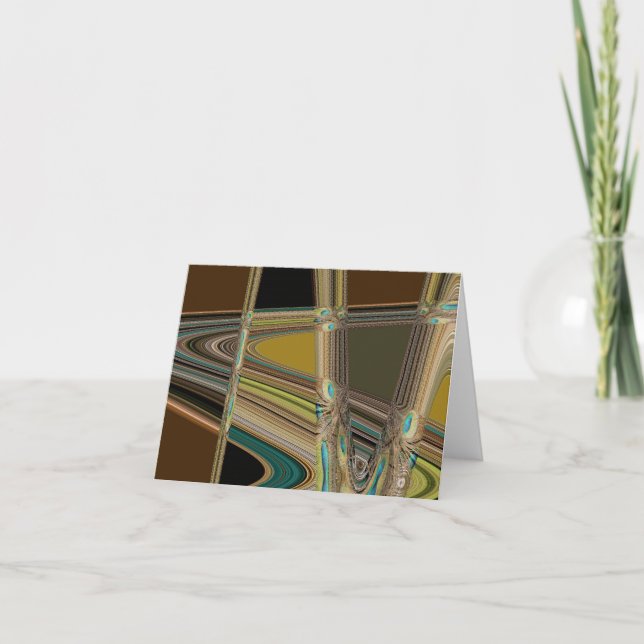 Cartão De Festividades Placa de Abstrato da pena de peacock (Frente)