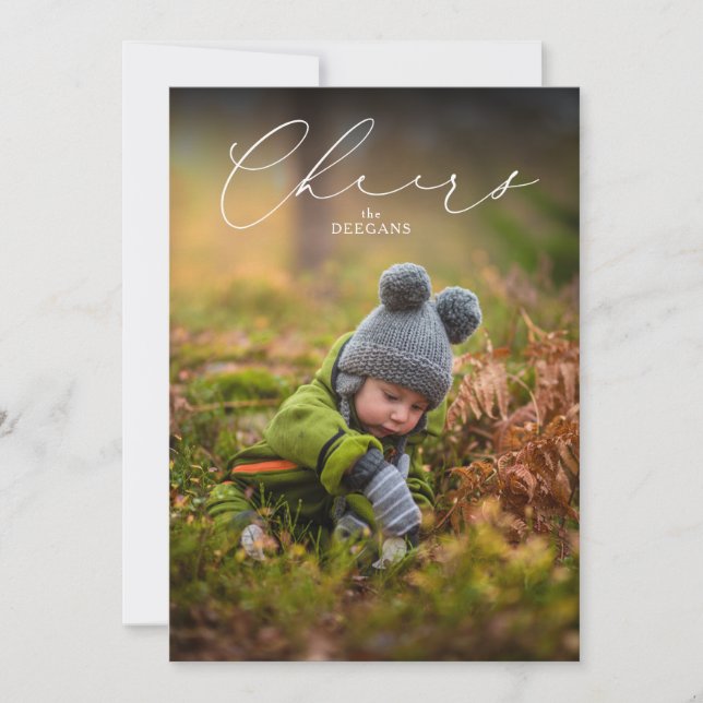 Cartão De Festividades Placa de Anos novos Planas Elegante Cheers (Frente)