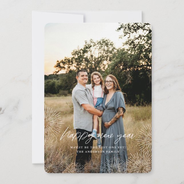 Cartão De Festividades Placa de Anos novos Starburst (Frente)