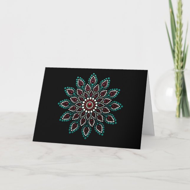 Cartão De Festividades Placa de anotação de Vazio Mandala pintada com imp (Frente)