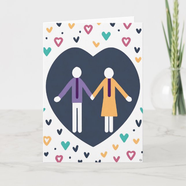 Cartão De Festividades Placa de arte de dia de os namorados (Frente)