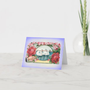 Cartão De Festividades Placa de arte do Vazio de montagem e Rosas