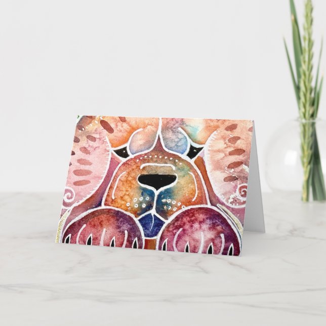 Cartão De Festividades PLACA DE ARTE lisa PRISM Chow (Frente)