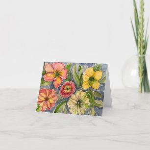 Cartão De Festividades Placa de arte original das flores da primavera