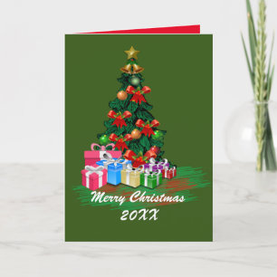 Cartão De Festividades Placa de Árvore de Natal dobrada