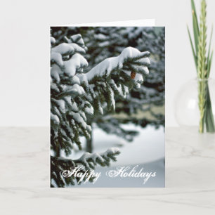 Cartão De Festividades Placa de árvore Evergreen Snowy