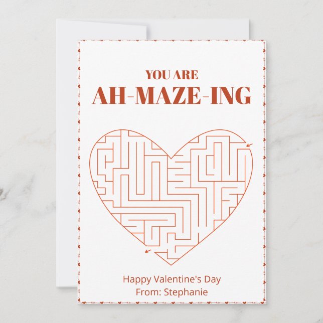 Cartão De Festividades Placa De Atividade Do dia de os namorados Para Cri (Frente)