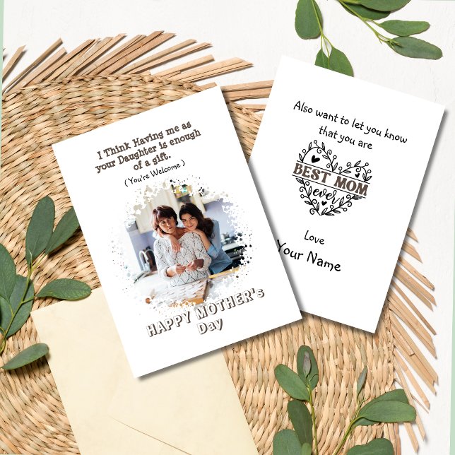 Cartão De Festividades Placa De Dia de as mães Engraçada Da Filha (Criador carregado)