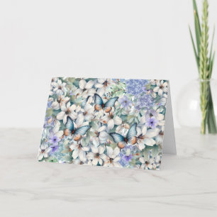 Cartão De Festividades Placa de Dia de as mães Floral e Butterflies Elega