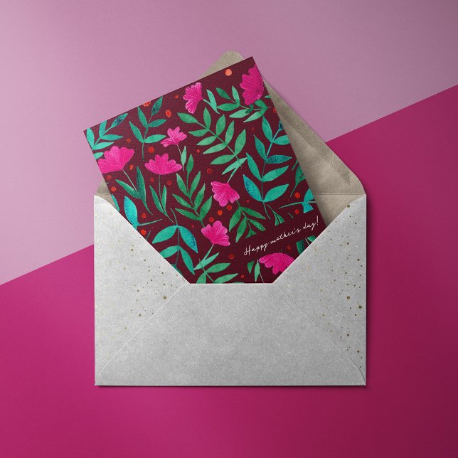 Cartão De Festividades Placa de Dia de as mães magenta de jardim magnétic (Criador carregado)