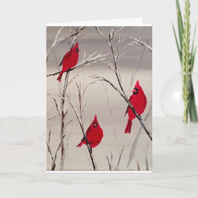 Cartão De Festividades Placa de dia de os namorados com Cardinals (Frente)