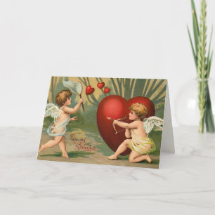 Cartão De Festividades Placa de Dia de os namorados Cupid Retroativa