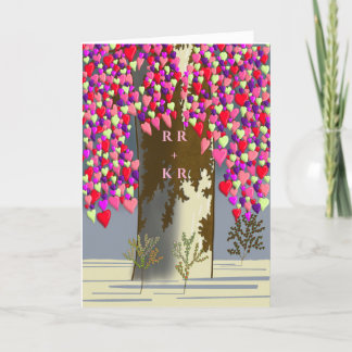 Cartão De Festividades Placa de Dia de os namorados de Casais cúbicos