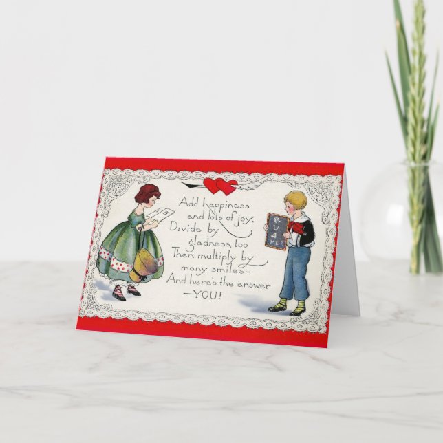 Cartão De Festividades Placa de Dia de os namorados de Equação de Matemát (Frente)