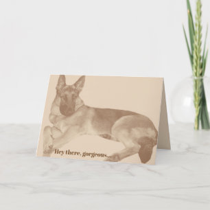 Cartão De Festividades Placa de Dia de os namorados de German shepherd di