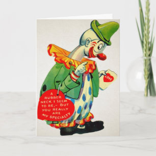 Cartão De Festividades Placa de Dia de os namorados de Palhaço Vintage R