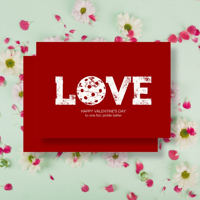 Cartão De Festividades Placa de Dia de os namorados de Pickleball Minimal (Criador carregado)