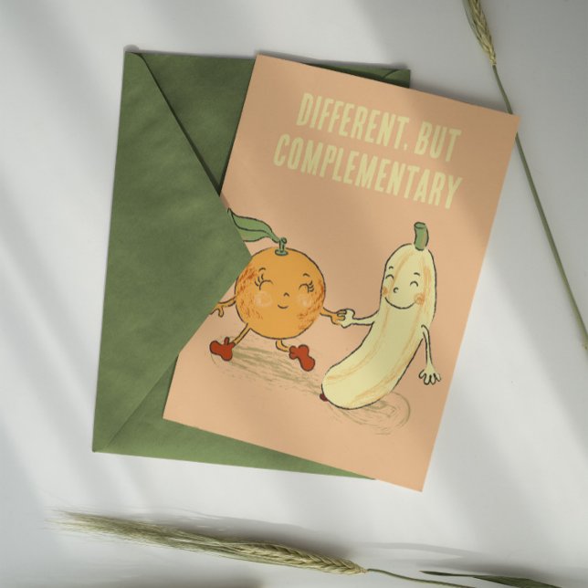 Cartão De Festividades Placa de Dia de os namorados diferente, mas comple (Ideal Classroom Valentine's day card)