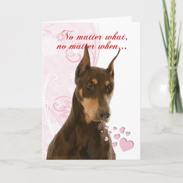 Cartão De Festividades Placa de Dia de os namorados Doberman (Frente)