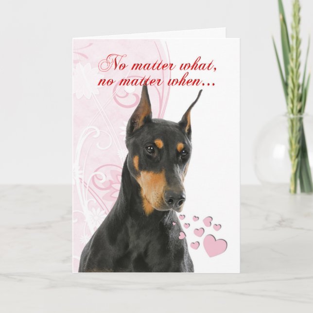 Cartão De Festividades Placa de Dia de os namorados Doberman (Frente)