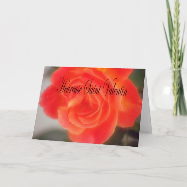 Cartão De Festividades Placa de Dia de os namorados francesa (Frente)