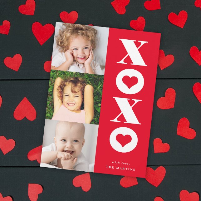Cartão De Festividades placa de dia de os namorados multifoto da xoxo (Criador carregado)