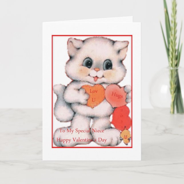 Cartão De Festividades Placa De dia de os namorados Para A sobrinha (Frente)