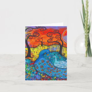 Cartão De Festividades Placa de Dia de os namorados Peacocks Encantada