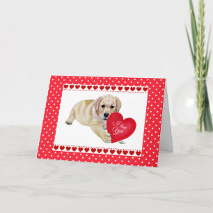 Cartão De Festividades Placa de Dia de os namorados Puppy do laboratório