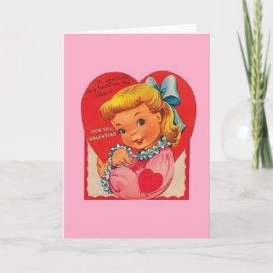 Cartão De Festividades Placa de Dia de os namorados Retro-Heart On Capa