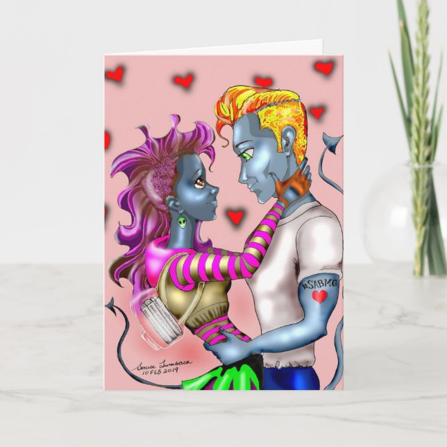 Cartão De Festividades Placa de Dia de os namorados SABMG (Frente)