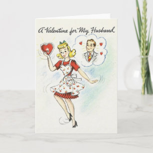 Cartão De Festividades Placa De Dia de os namorados Vintage Para Marido