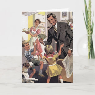 Cartão De Festividades Placa de Dia de os pais retrô