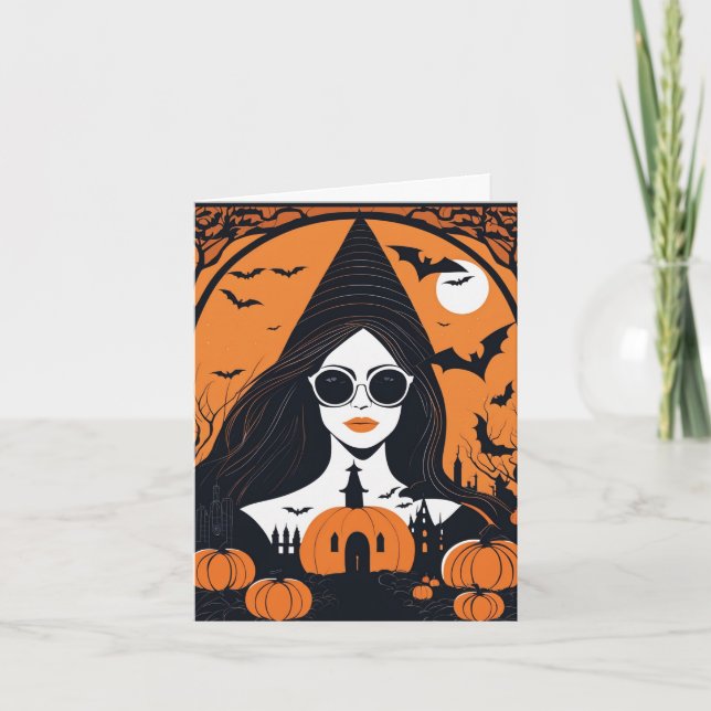 Cartão De Festividades Placa de dobramento personalizável de vibes Witchy (Frente)