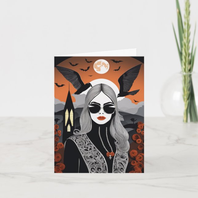 Cartão De Festividades Placa de dobramento personalizável de vibes Witchy (Frente)