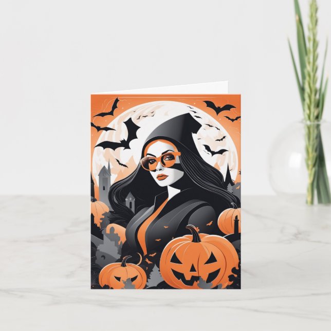 Cartão De Festividades Placa de dobramento personalizável de vibes Witchy (Frente)