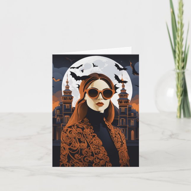 Cartão De Festividades Placa de dobramento personalizável de vibes Witchy (Frente)