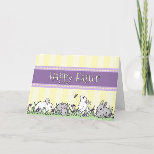 Cartão De Festividades Placa de Felz pascoa de Bunnies de Páscoa