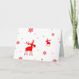 Cartão De Festividades Placa de Feriado de Moose Vermelha Simples Moderna