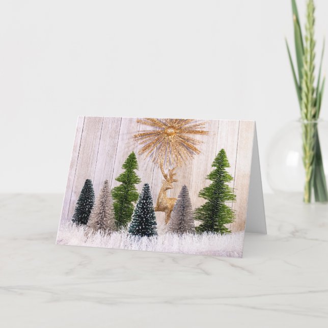 Cartão De Festividades Placa de Feriado Dobrada de Árvores de Natal 4149 (Frente)