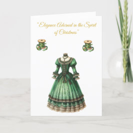 Cartão De Festividades Placa de Feriado Dobrada - Esplendor Xmas Vitorian